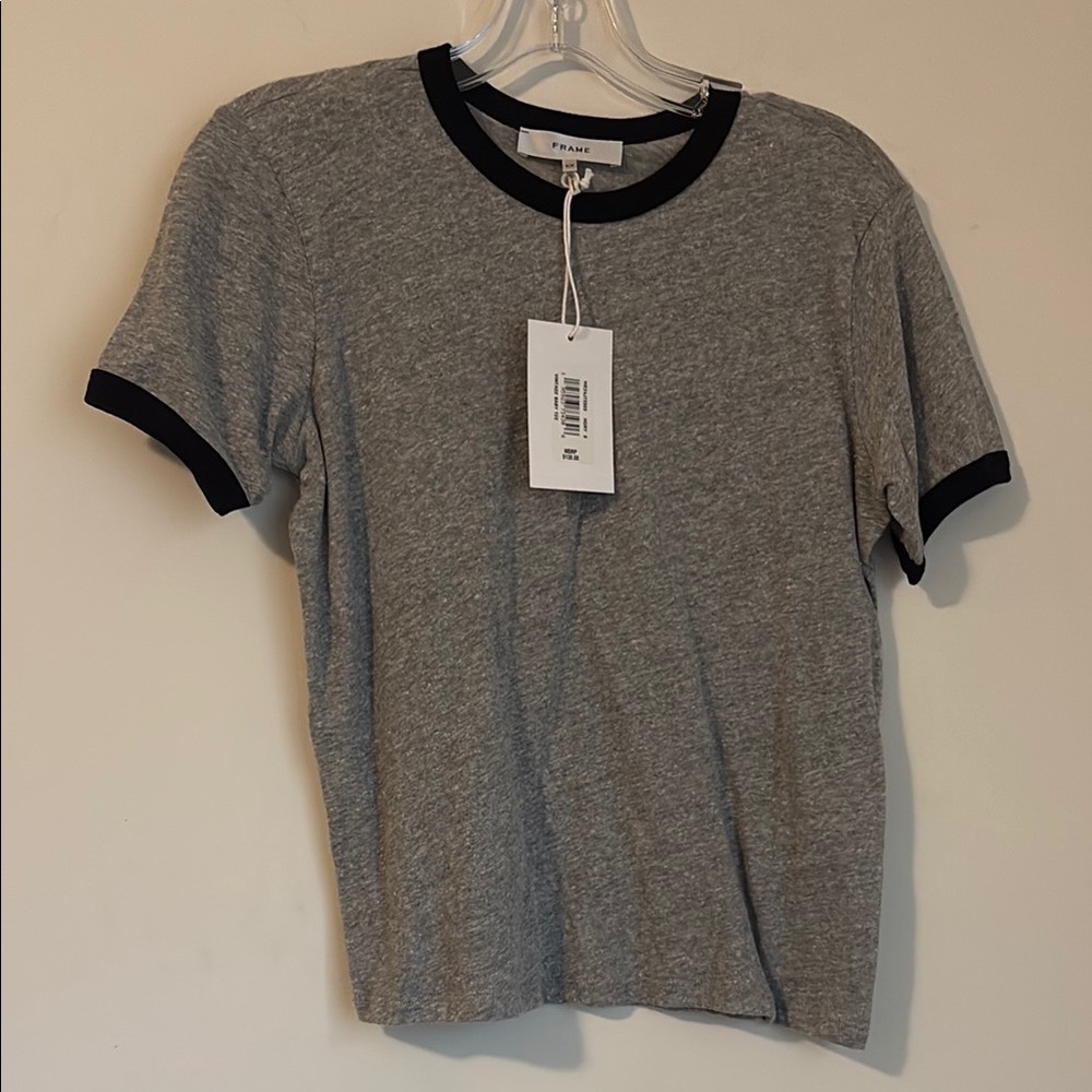 Gray T-Shirt with Black Accents